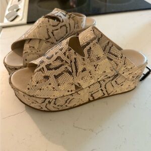 Matisse Snake Print Wedge Sandals